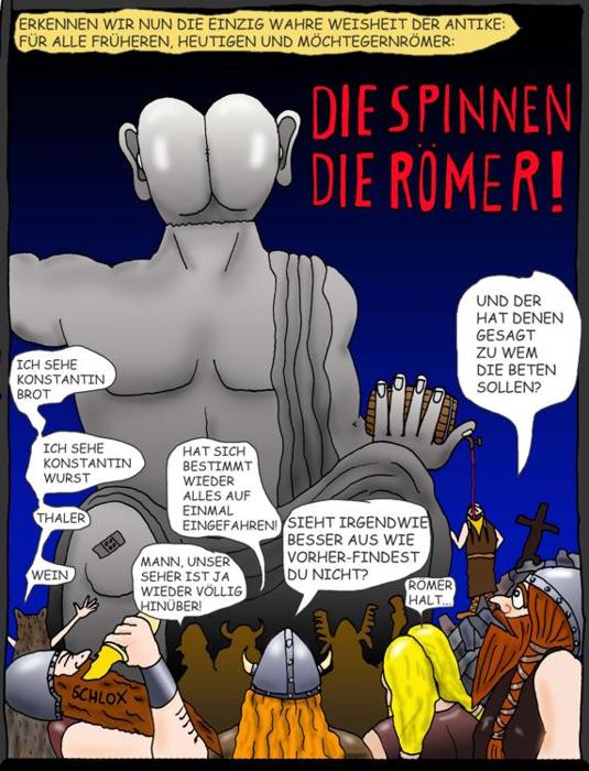Hier sehen wir die umgesetzte Idee zur
           Versch&ouml;nerung des Steinknilches. Die Kugel in Konstantins Hand eignet
           sich hervorragend als Kopfersatz. Geschickte H&auml;nde haben ihr dazu die
           Form eines Hinterteils gegeben.